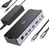 Picture of USB C Docking Station 3 Monitors Laptop USB C Dock Dual Monitor with 2 HDMI DisplayPort 4K144Hz,USB A 2.0/3.0,USB C 3.1 10Gbps&30W Output,Ethernet,MicroSD&SD,Audio&Mic,150W DC Power for Dell/Lenovo/HP