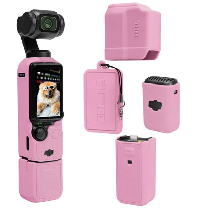 Picture of TYUANDOUER Pocket 3 Case, Soft Silicone Protective Case Cover Compatible with DJI Osmo Pocket 3 Creator Combo, Lightweight Osmo Pocket 3 Screen Protector Grip Cover Accessories - Rose