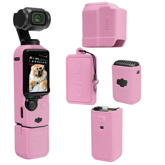 Picture of TYUANDOUER Pocket 3 Case, Soft Silicone Protective Case Cover Compatible with DJI Osmo Pocket 3 Creator Combo, Lightweight Osmo Pocket 3 Screen Protector Grip Cover Accessories - Rose
