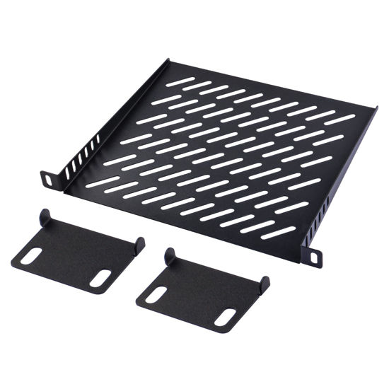 Picture of GeeekPi 0.5U Server Rack Shelf Vented Rack Mount Cantilever Tray for 10 Inch Network Equipment Rack & Cabinet and DeskPi Rackmate T1/T0/T2