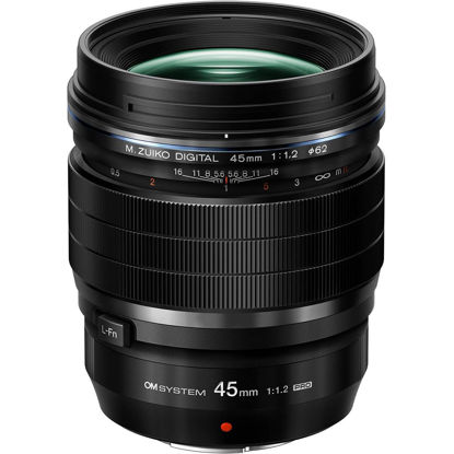 Picture of OM SYSTEM Olympus M.Zuiko Digital ED 45mm F1.2 PRO for Micro Four Thirds System Camera, Ultra Bright F1.2 Lens, Weather Sealed Design, MF Clutch, L-Fn Button
