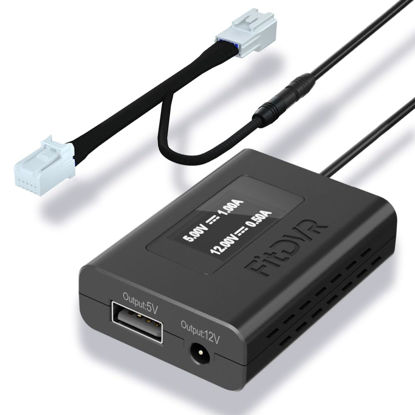 Picture of FitDVR Dash Cam Power Adapter (10-Pin) for for Hyundai, Kia, Genesis, LED Display USB Power Source, Connects to Rearview Mirror, Fuse Protection, Easy to Install, 5V 12V Output, D3-014