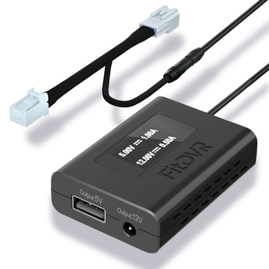 Picture of FitDVR Dash Cam Power Adapter (10-Pin) for for Hyundai, Kia, Genesis, LED Display USB Power Source, Connects to Rearview Mirror, Fuse Protection, Easy to Install, 5V 12V Output, D3-014