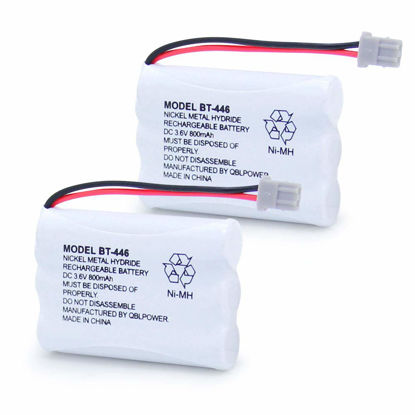 Picture of QBLPOWER BT446 BT-446 Cordless Phone Battery Rechargeable Compatible with Uniden BBTY0503001 BT-1004 BT-1005 GE-TL26402 BT-504 CPH-488B 3.6V 800mAh (2 Pack)