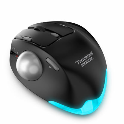 Picture of zelotes Wireless Trackball Mouse,Bluetooth Mouse,Rechargeable,4800DPI,Thumb Control,8 Buttons Ergonomic Mouse,Wireless Mouse for Laptop, PC, Pad