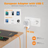 Picture of European Travel Plug Adapter USB C, TESSAN Europe Adapter with 4 Outlets and 3 USB(1 USB C PD 20W), Foldable Plug Type C Power Adaptor for US to Most of EU Spain France Italy Germany Portugal Iceland