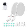 Picture of 20FT Power Extension Cable for Wyze Cam Pan V3 - Weatherproof Flat Power Charging Cord with L-Shape Connector, 2 Pack (White) - Not Compatible with Wyze Cam V3/V4