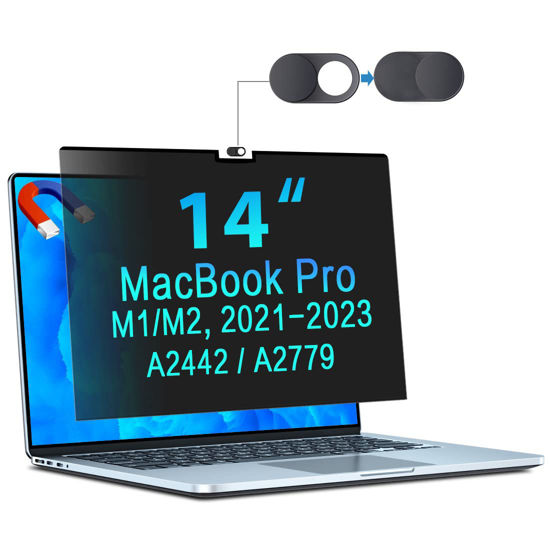Picture of Magnetic Privacy Screen for MacBook Pro 14 Inch (2021, 2022, 2023, M1, M2, M3, Pro, Max) Removable Laptop Privacy Filter with Matte Anti-Glare Blue Light Protector