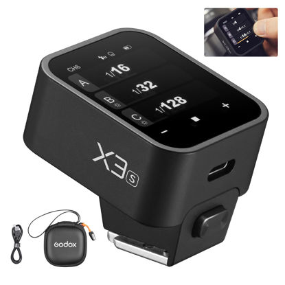 Picture of Godox X3S X3-S TTL Wireless Flash Trigger for Sony Camera,OLED Touchscreen Flash Transmitter,Built-in Lithium Battery+Quick Charge(Upgrade Version of X2T-S/Xpro-S/XProII-S)