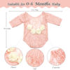 Picture of SPOKKI 4 PCS Newborn Photography Props Outfits-BabyTutu Skirt Cute Bow Headdress and Lace Rompers Flower Headband Sets for Infants Girl Boy