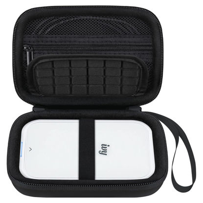 Picture of Elonbo Carrying Case for Canon Ivy Mini/Canon Ivy 2 Mini Photo Printer, Canon Ivy CLIQ CLIQ+ CLIQ 2 CLIQ+2 Portable Bluetooth Instant Camera Printer, Mesh Bag fits Photo Paper Cable, Black+Black