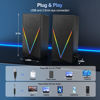 Picture of Computer Speakers, Desktop Speakers with 6 Colorful RGB Lights, Headphone Jack, Enhanced Bass and Volume Control, PC Speakers USB Powered & 3.5mm Aux Gaming Speakers for Laptop Monitor PC Tablet Phone