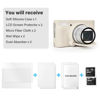 Picture of VOVMOEYA SX740 Camera Case Accessories Set[with 2 LCD tempered films],Silicone Protective Case Compatible with Canon PowerShot SX730 SX740 HS Digital Camera -Beige