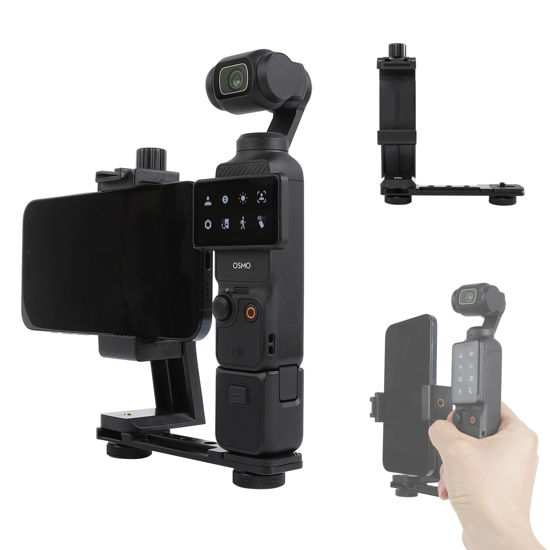Picture of Leenconghui Phone Holder for DJI Osmo Pocket 3, Cell Phone Mount Expansion Accessories with 1/4" Thread Hole Used with Tripod and Extension Rod