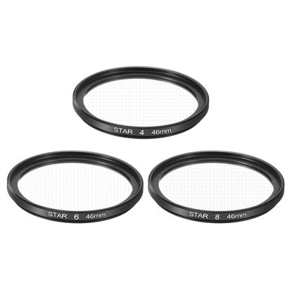 Picture of MECCANIXITY 46mm Star Lens Filter, 1 Set Starburst Lens Filter 4 Points 6 Points 8 Points Star Camera Lens Filter for Night Scenery Glassworks