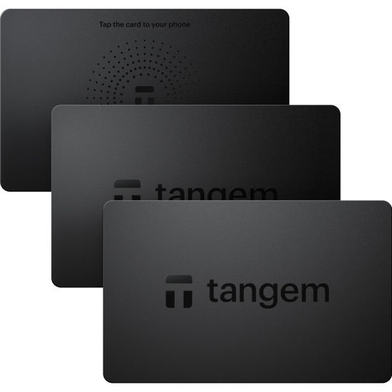 Picture of TANGEM Wallet Pack of 3 - Secure Crypto Wallet - Trusted Cold Storage for Bitcoin, Ethereum, NFT's & More Coins - 100% Offline Hardware Wallet