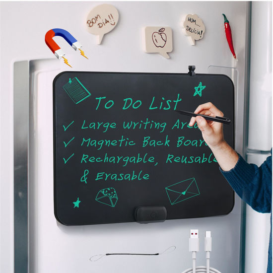 Picture of ROYALITA 20-Inch LCD Writing Tablet, Writing Board Note Board for Fridge, Dry-Erase & Sticky Note Alternative for Home & Office, Large Reusable Writing Pad with Built-in Magnets & Instant Erase
