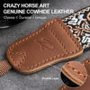 Picture of Padwa Lifestyle Camera Strap - 1.5" Crazy Horse Cowhide Head Cotton Strap,Vintage Embroidery Camera Straps for Photographers and All Cameras,Cute Adjustable Shoulder Neck Strap for Adults & Kids