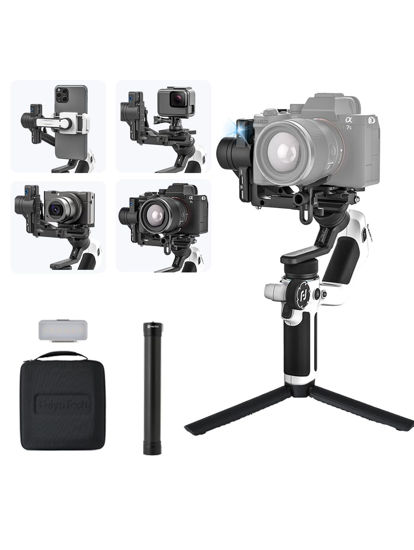 Picture of FeiyuTech SCORP Mini 2 Kit White[Official] All-in-One Camera Stabilizer 3-Axis Handheld Gimbal for Mirrorless&DSLR Camera fits Sony A7III Canon R6 Fujifilm GoPro,Smartphone,AI Track, Max 2.65lb