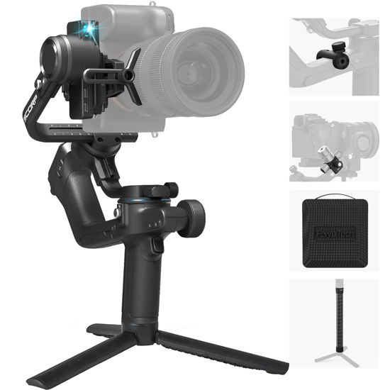 Picture of FeiyuTech SCORP 2 [Combo]: Camera Gimbal Stabilizer + Poratble Bag+ARRI Rosettes Gear+Carbon Fiber Bar,Built-in AI Tracker,1.3'' Touch Screen,for Sony/Canon/Nikon/Fujifilm Mirrorless&DSLR Camera