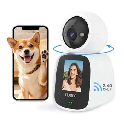 Picture of Noorio 2-Way Video Calling Camera, One Click Call 2K Security Camera Indoor, 360° Pan/Tilt Pet Camera with Phone App, Color Night Vision Baby Monitor/Dog Camera, CL200