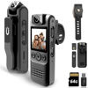 Picture of Body Camera with Audio & Video Recording- 64GB 1080P HD Police Cop Cam for Outdoor Law Enforcement Guard Travel Cameras- With Magnetic Clip Flashlight 6HR Battery Recorder (Black No Lanyard)
