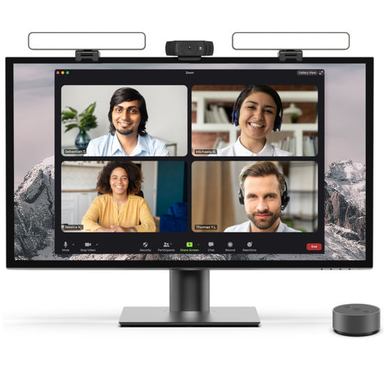 Picture of HumanCentric Premium Video Conference Lighting for Video Calls, HighBeam Pro Light for Zoom Meetings and Streaming, Upgrade Your Monitor Ring Light with LED Webcam Light, Dual Video Conference Light
