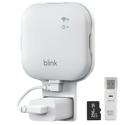 Picture of 256GB MicroSD Card and All-New Blink Sync Module XR Mount, No-Drilling Sync Module Mount for Blink Outdoor Indoor Security System with Short USB-C Cable (Sync Module XR is NOT Included)