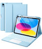 Picture of Harvopu Compatible for iPad 10th Generation Case with Keyboard (10.9", 2022), Keyboard Cover with Pencil Holder, Multi-Touch Trackpad, 7 Color Backlit, Detachable Keyboard for iPad 10 Gen (Sky Blue)