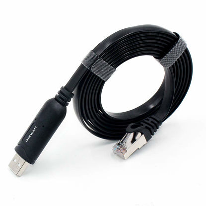 Picture of OIKWAN USB Console Cable UART Serial Cable Essential Accesory of Cisco, NETGEAR, Ubiquity, LINKSYS, Routers/Switches for Laptops in Windows, Mac, Linux（Black,6ft