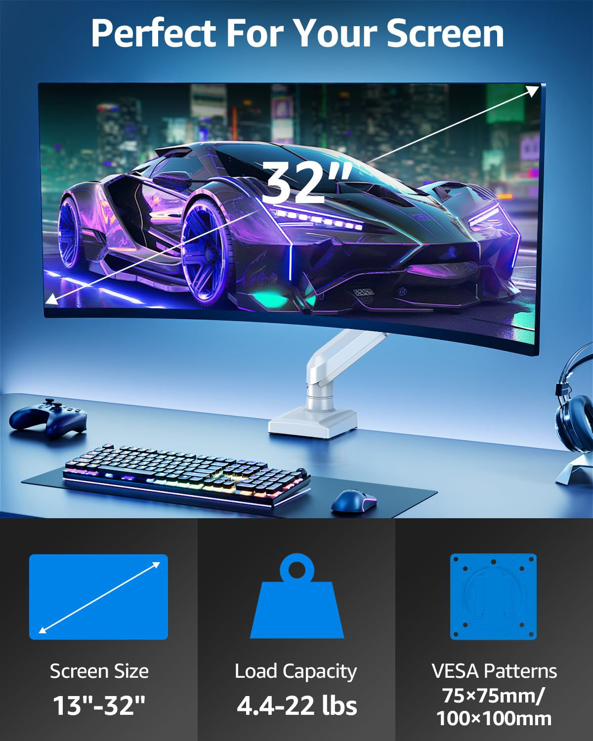 GetUSCart- Single Monitor Mount for 13-32 inch Screen, Monitor Desk ...