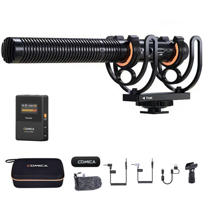 Picture of comica VM30 Wireless Shotgun Microphone, 2.4G Super Cardioid Condenser DSLR mic, Smartphone, Camcorder, Professional 3.5mm USB Camera Microphone for Videomicro, Live Streaming, YouTube, vlogging