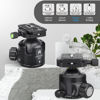 Picture of 52mm Low Profile Ball Head Tripod Mount Ball Head ARTCISE All Metal CNC Machining with Two 1/4" Quick Release Plates for Tripod, Monopod, DSLR, Camcorder，Max Load 66lbs /30kg（All Black）