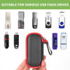 Picture of USB Flash Drive Case, Thumb Drives/SD/Memory Cards/Stick/SDXC SDHC Storage Holder, Electronic Accessories for SanDisk for Samsung for SamData/TOPESEL for PNY/YubiKey for Inland - Bag Only (Red)