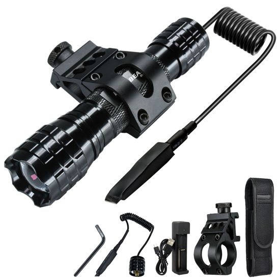 Picture of DARKBEAM ir Flashlight Infrared 940nm Lights LED Mini for Night Vision, Rechargeable Portable Tactical ir Illuminator Torch, Focus Adjustable for Hunting, Observation, Search, with Clip