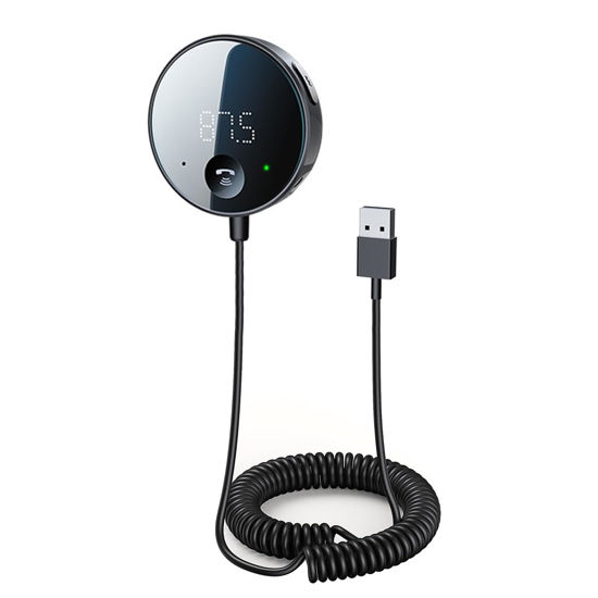 Picture of eppfun Bluetooth FM Transmitter for Car, Bluetooth AUX Adapter, Bluetooth Receiver for Car Music/Hands-Free Calls/Stereo Audio
