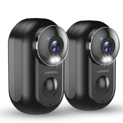 Picture of ZUMIMALL Security Cameras Wireless Outdoor, 2 Packs, 2K Cameras for Home Security, Outdoor/Indoor Camera Battery Powered, 2.4G WiFi, Magnetic Mount,3MP Color Night Vision/Siren/PIR/AI/Cloud/Alexa