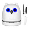 Picture of Desk Vacuum Cleaner Mini Desktop Vacuum Owl Crumb Vacuum Cleaner USB Charging With Vacuum Nozzle Cleaning Brush, Potable Table Mini Vacuum Cleaner for Cleaning Hairs, Crumbs, Computer Keyboard (White)