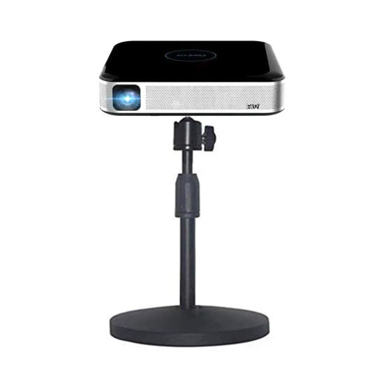 Picture of HANTAQ Desktop Mini Video Projector Stand Mount, Angle Adjustable Mini Projector Stand with 1/4in Mounting Screw, with 360°Rotatable adapter for Projector CCTV DVR