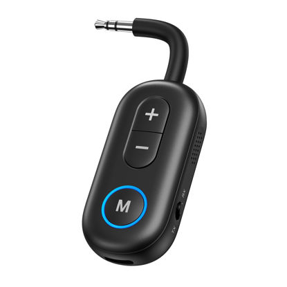 Picture of LOFICOPER Bluetooth Transmitter Receiver, Airplane Bluetooth 5.3 Adapter, 2 in 1 Wireless Bluetooth 3.5mm Aux Audio Transmitter Receiver Music Receiver for Flight, Car, Headphones, Home Stereo, TV