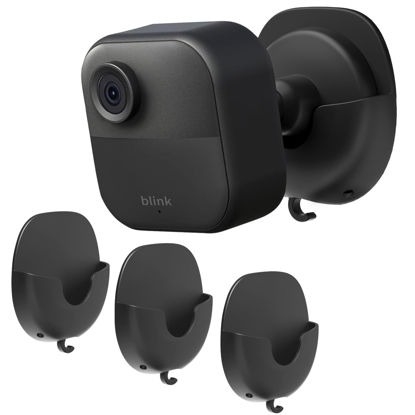 Picture of SIBADA Blink Camera Wall Mount Holder 3 Pack, No Drill No Screws Bracket for Blink Mini/Mini 2/Blink Outdoor 4/Blink Indoor Cameras, Strong Adhesive Durable for Blink Cameras, Easy to Install (Black)