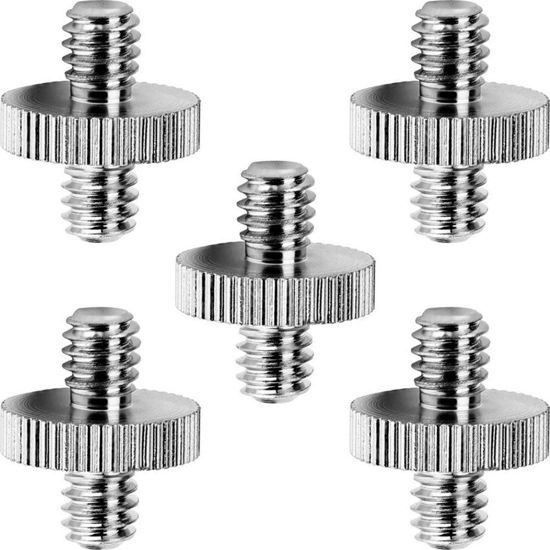 Picture of Anwenk Standard 1/4"-20 Male to 1/4"-20 Male Threaded Tripod Screw Adapter Standard Tripod Mounting Thread Camera Screw Adapter Converter, Precision Made (5 Pack)