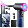 Picture of Evaline Compressed air Duster - 3 Gear Adjustable 100000RPM Electric with LED Light, Cordless Blower for Computer Keyboard Car Cleaning Kit 9000mAh Rechargeable Dust Remover, Black