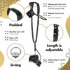 Picture of Leather Camera Strap for One Camera - Professional Single Leather Harness Shoulder Strap with Sd Card Holder & Battery Holder, Quick Release Gear for DSLR/SLR, Black
