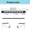 Picture of QiaoYoubang 1U Hinged D-Series 12 Connectors Punch-Out Component Panel for 19 inches Sound, AV, Computer -Equipment Racks- Patch Panel Compatible with XLR, HDMI (1U12D)