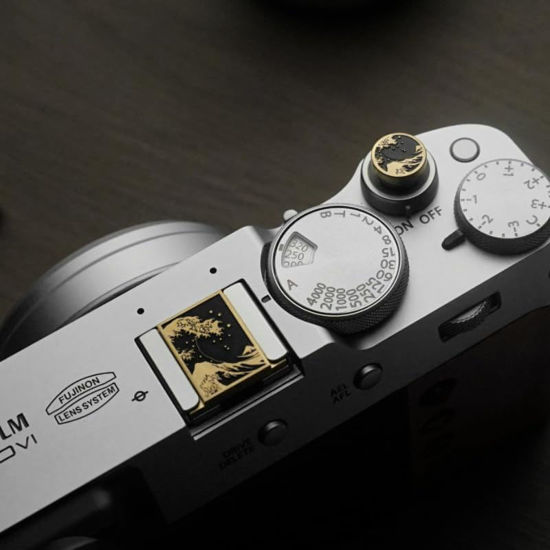 Picture of DBZZ Camera hot Shoe Cover and Shutter Buttons Soft Shutter Release Button - Compatible with Fuji xt5 xt50 xt30 xt200 xt100 xpro2 xpro3 (fsh bass Set)