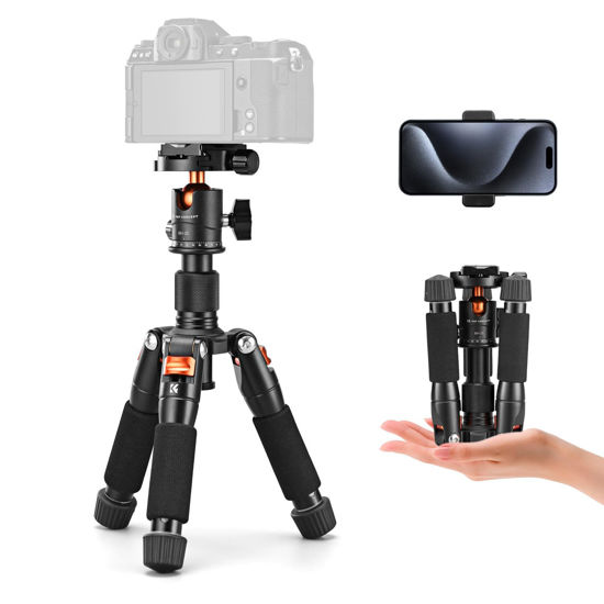 Picture of K&F Concept Mini Desktop Tripod, 20.5''/ 52cm Compact Desk Tripod with 360 Degree Ball Head, 1/4 inch Quick Release Plate for Camera Video Camcorder, Load up to 13.22 lbs/6 KG