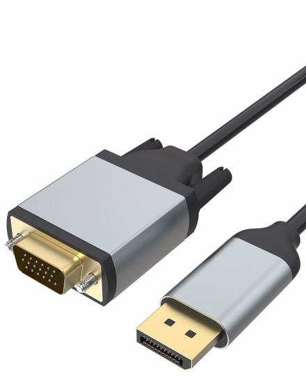 Picture of Foboiu DisplayPort to VGA Cables 6 Feet,VGA to Displayport Adapter Male to Male Gold-Plated Cord Aluminium for Computer, Monitor, TV, Projector, for Lenovo, for Dell, for HP, for ASUS