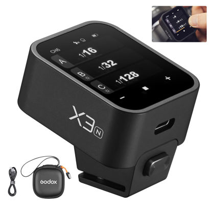Picture of Godox X3N X3 N X3-N TTL Wireless Flash Trigger for Nikon Cameras,Touch Screen OLED TTL Wireless Flash Trigger Transmitter, with TCM Conversion,7 Days Standby (Upgrade Version of Xpro-N/XproII-N/X2T-N)