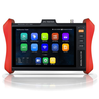 Picture of WANLUTECH 4K 12MP IP Camera Tester 90W PoE Power output 8'' Touchscreen CCTV Tester 8MP TVI CVI AHD CVBS Camera Tester SFP Test RJ45 Cable TDR Test WIFI Network Tools HDMI VGA (E89)